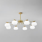 Modern Gold and White Globe Chandelier for Living and Dining Rooms