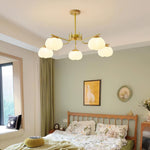 Modern Gold and White Globe Chandelier for Living and Dining Rooms
