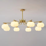 Modern Gold and White Globe Chandelier for Living and Dining Rooms