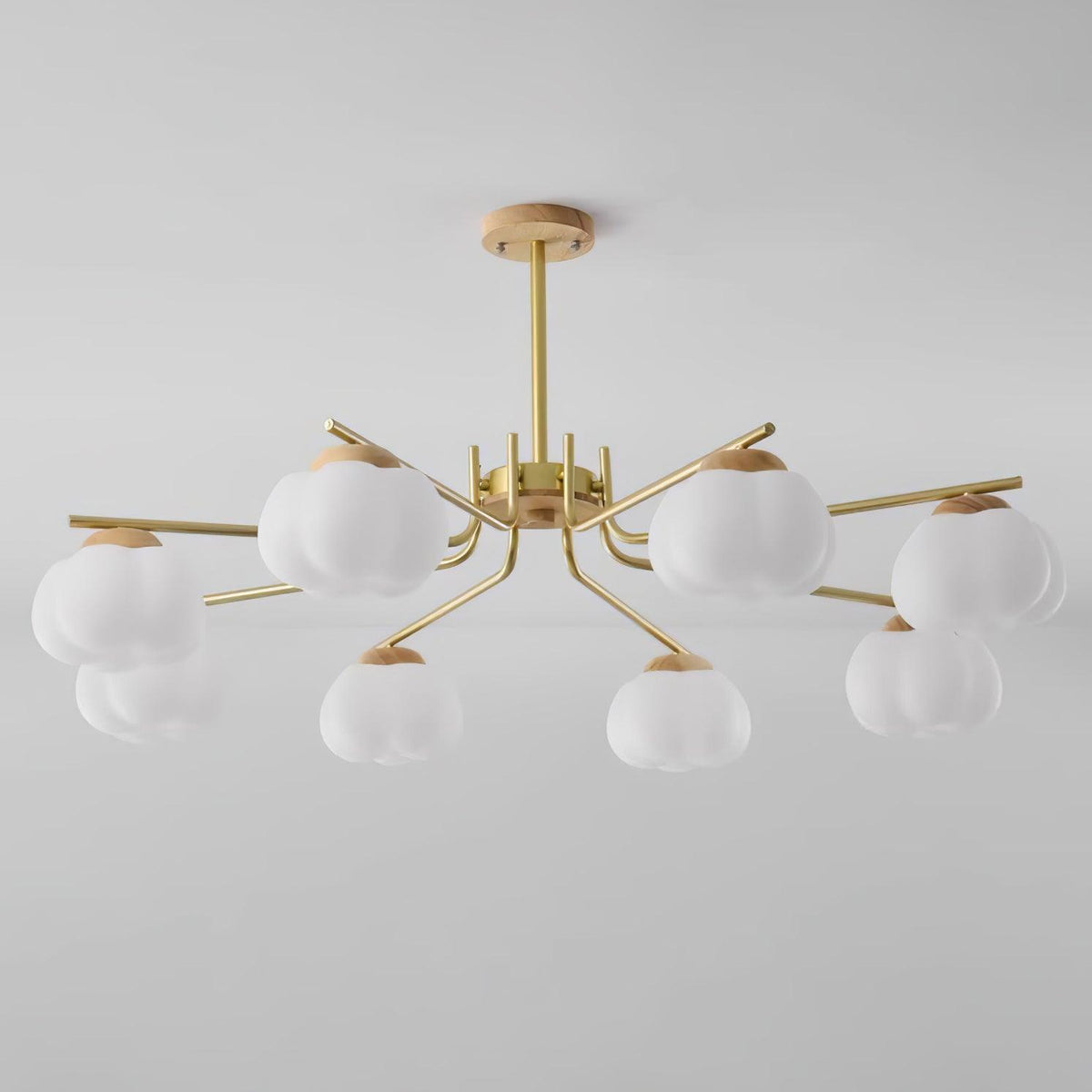 Modern Gold and White Globe Chandelier for Living and Dining Rooms