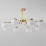 Modern Gold and White Globe Chandelier for Living and Dining Rooms