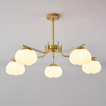 Modern Gold and White Globe Chandelier for Living and Dining Rooms