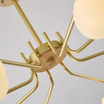 Modern Gold and White Globe Chandelier for Living and Dining Rooms