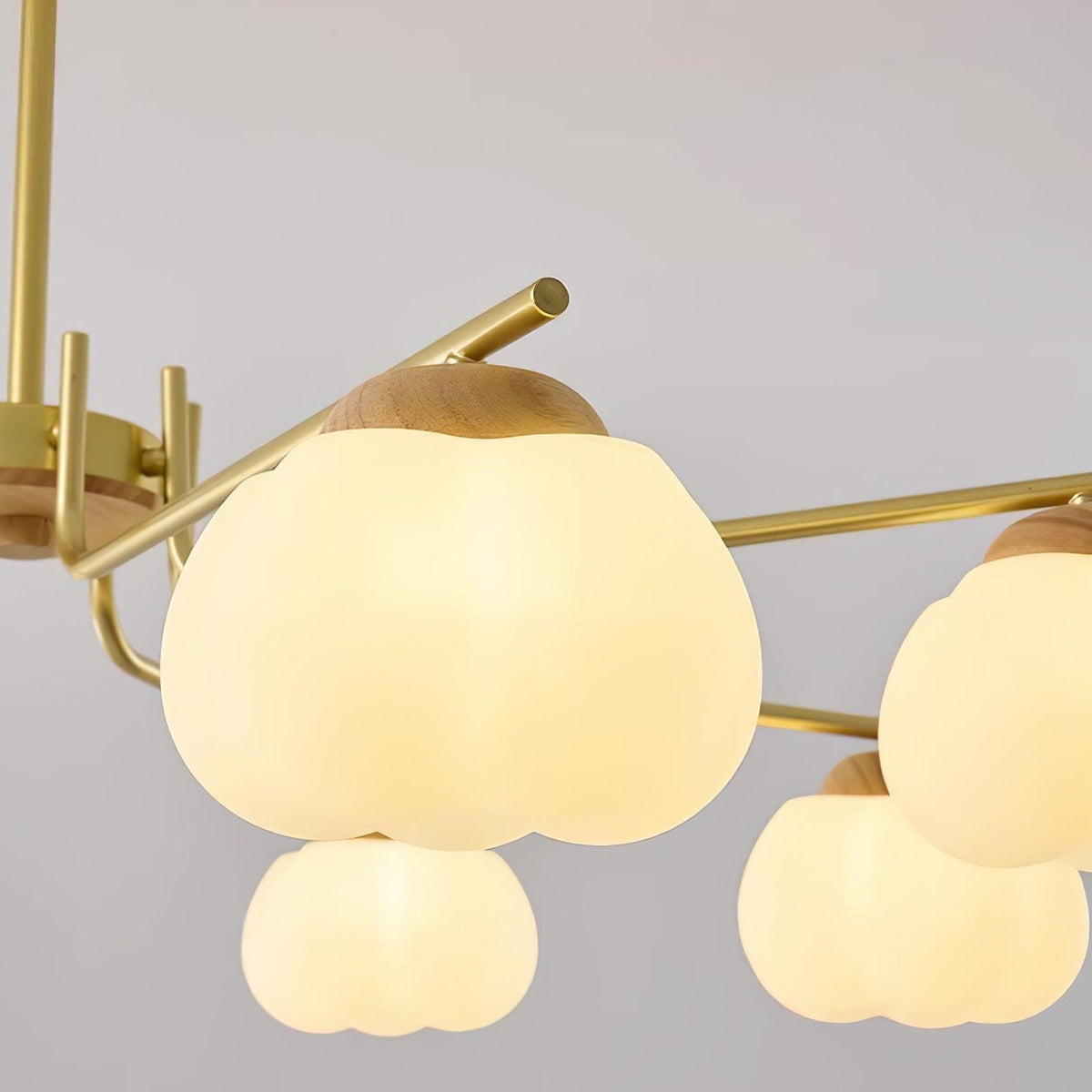 Modern Gold and White Globe Chandelier for Living and Dining Rooms
