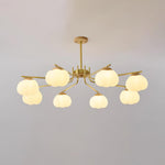 Modern Gold and White Globe Chandelier for Living and Dining Rooms