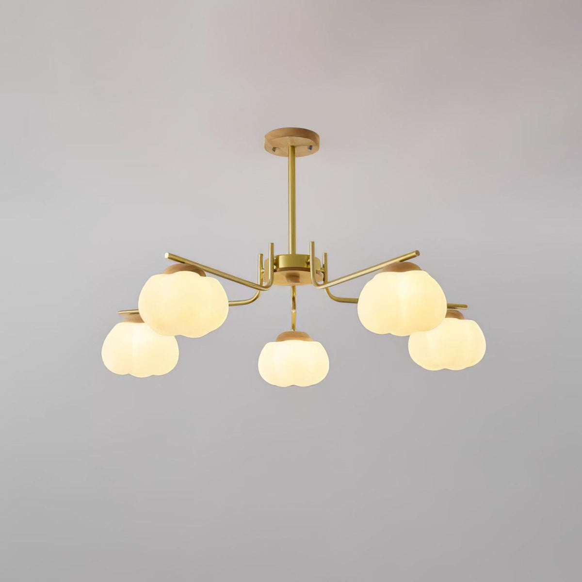 Modern Gold and White Globe Chandelier for Living and Dining Rooms