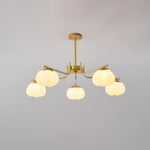 Modern Gold and White Globe Chandelier for Living and Dining Rooms