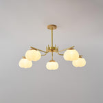 Modern Gold and White Globe Chandelier for Living and Dining Rooms