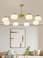 Modern Gold and White Globe Chandelier for Living and Dining Rooms