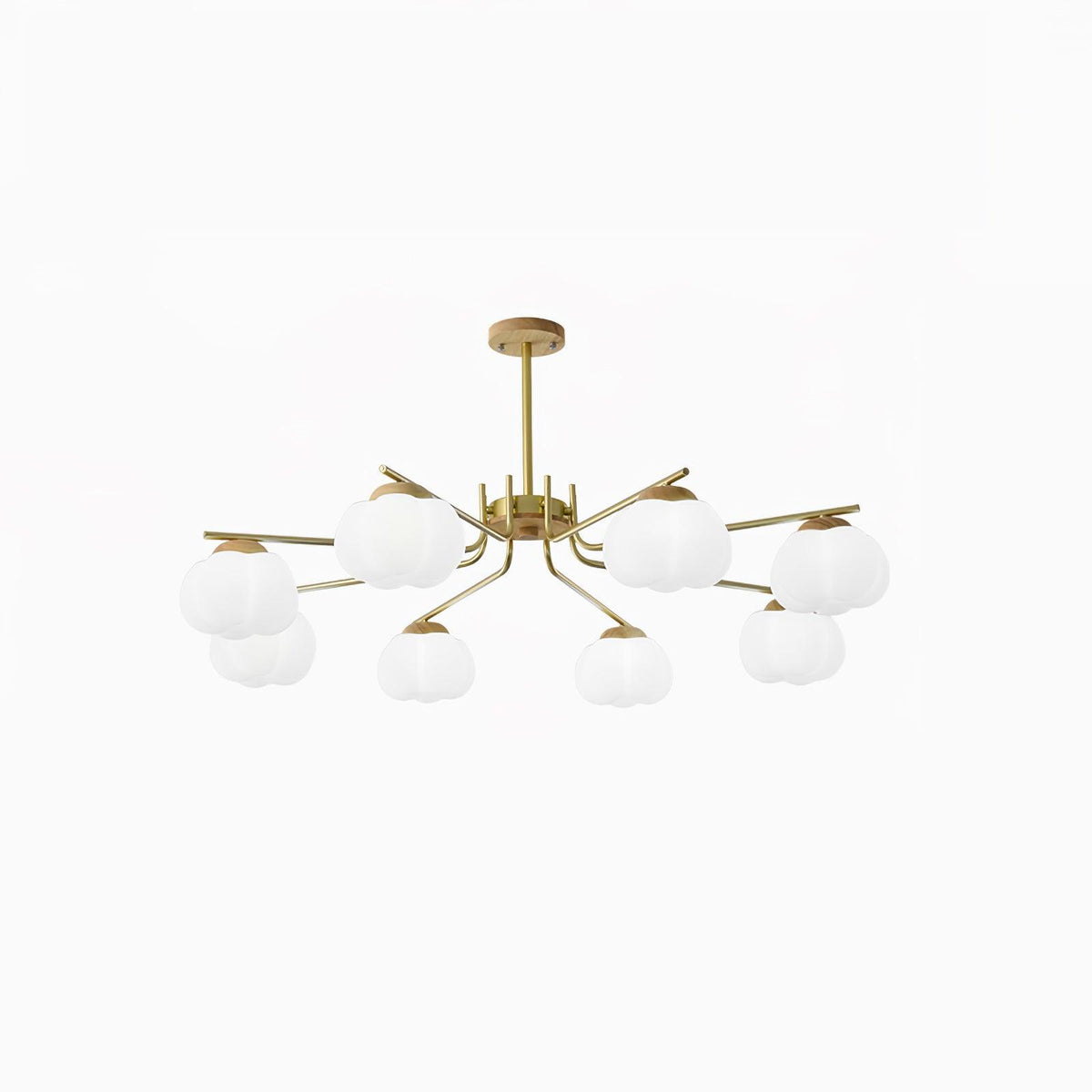 Modern Gold and White Globe Chandelier for Living and Dining Rooms