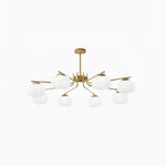 Modern Gold and White Globe Chandelier for Living and Dining Rooms