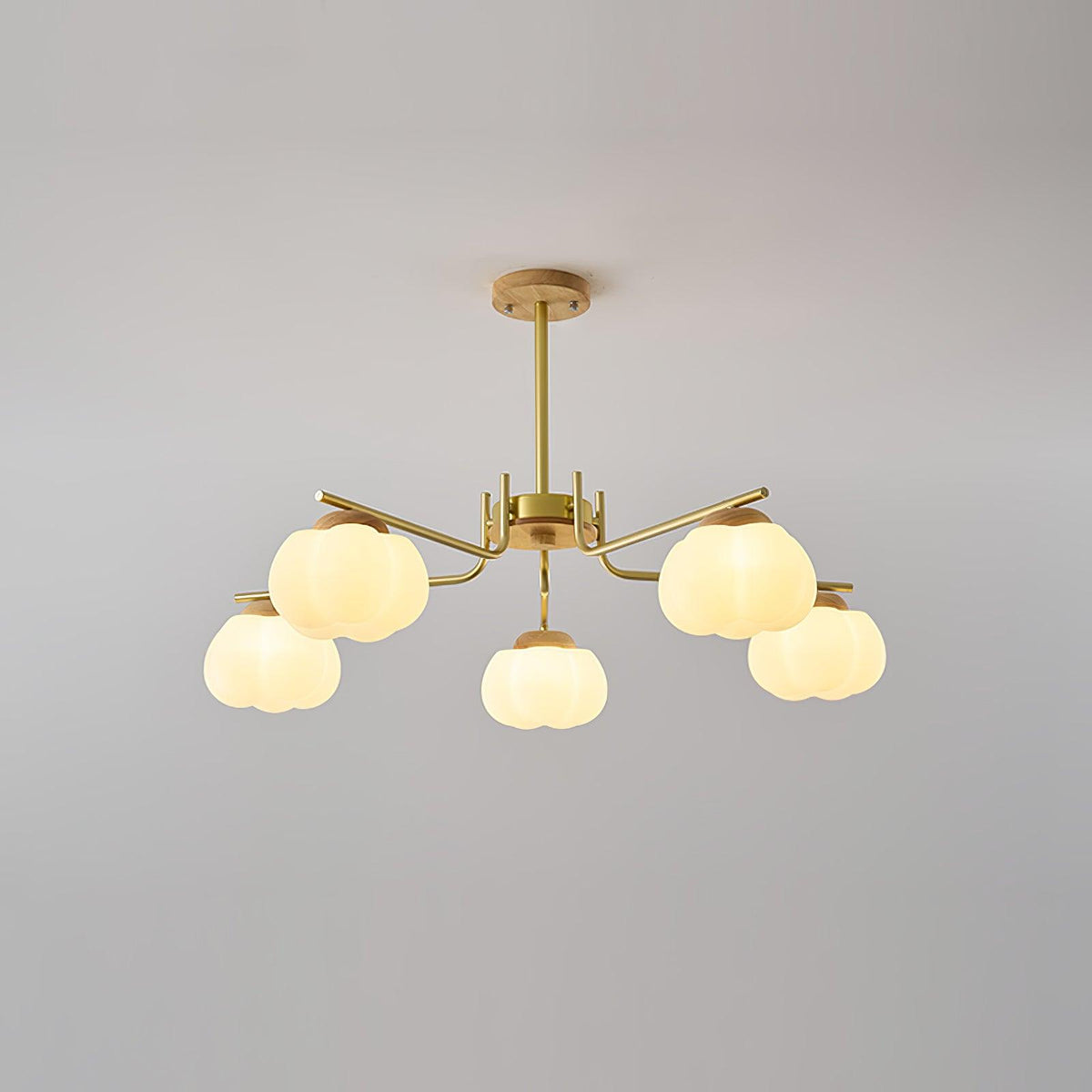 Modern Gold and White Globe Chandelier for Living and Dining Rooms