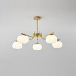 Modern Gold and White Globe Chandelier for Living and Dining Rooms