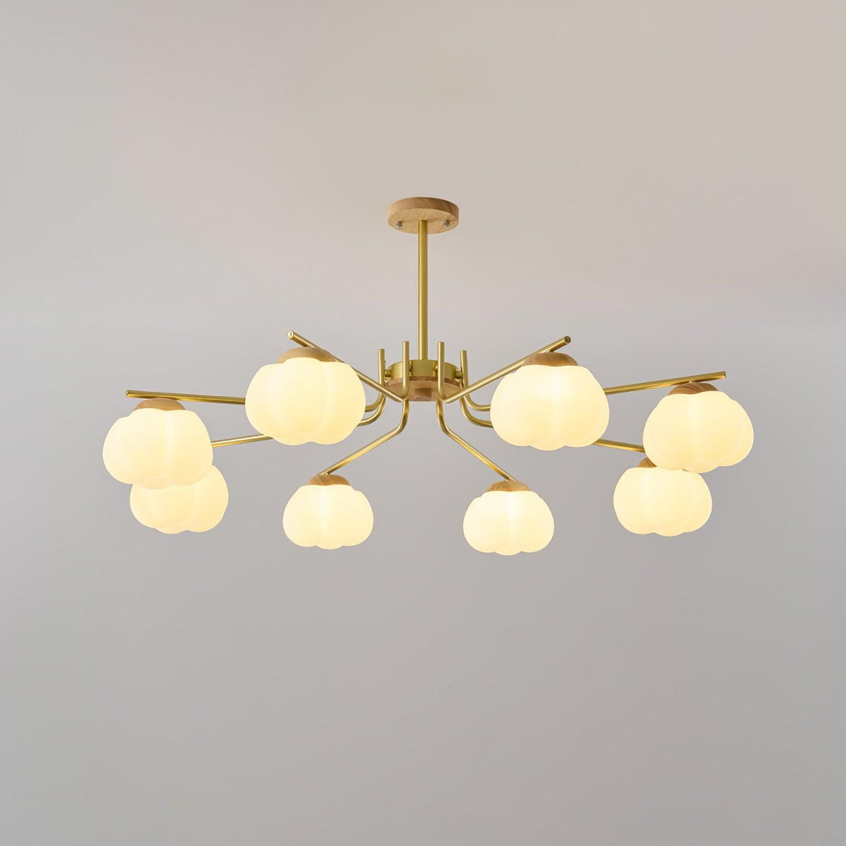 Modern Gold and White Globe Chandelier for Living and Dining Rooms