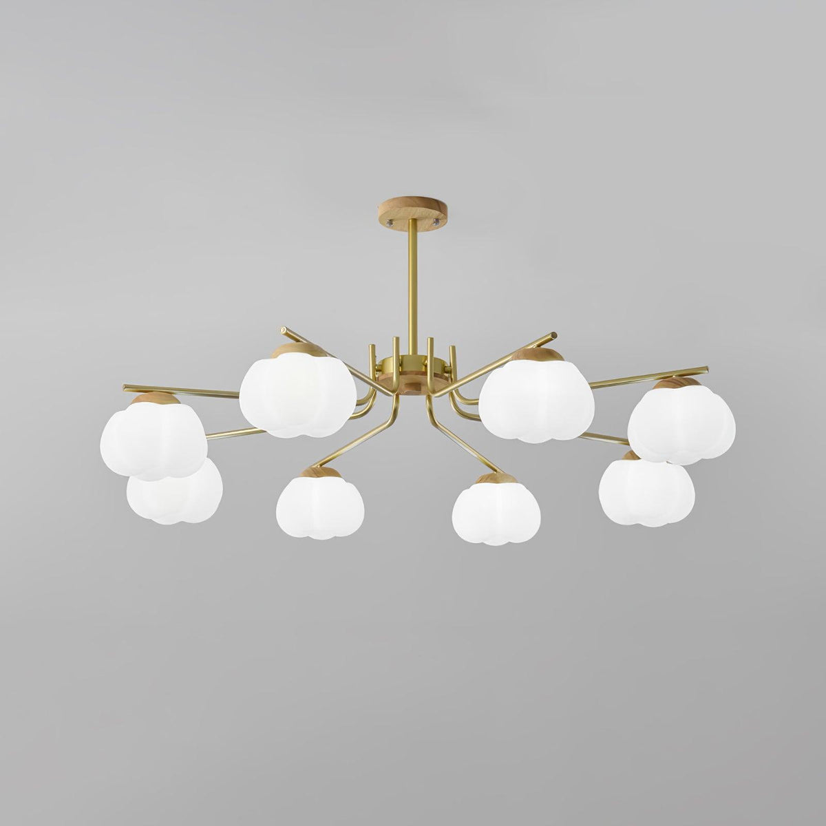 Modern Gold and White Globe Chandelier for Living and Dining Rooms