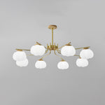 Modern Gold and White Globe Chandelier for Living and Dining Rooms