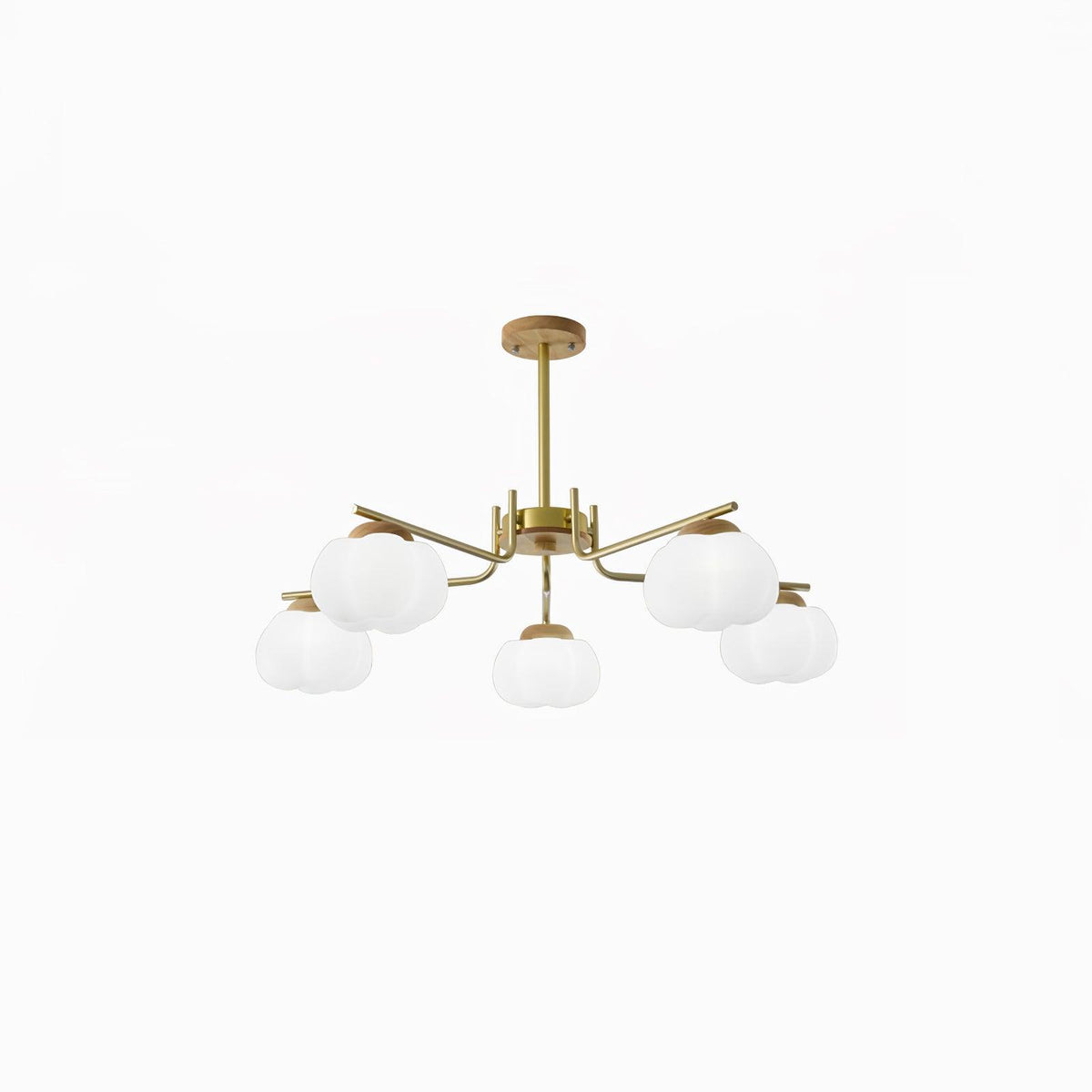 Modern Gold and White Globe Chandelier for Living and Dining Rooms