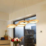 Wooden Multi Ring Pendant Light
