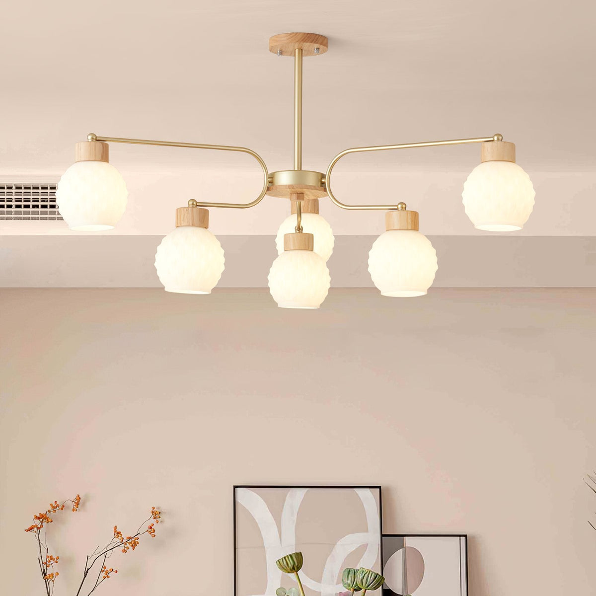 Wooden Pineapple Chandelier