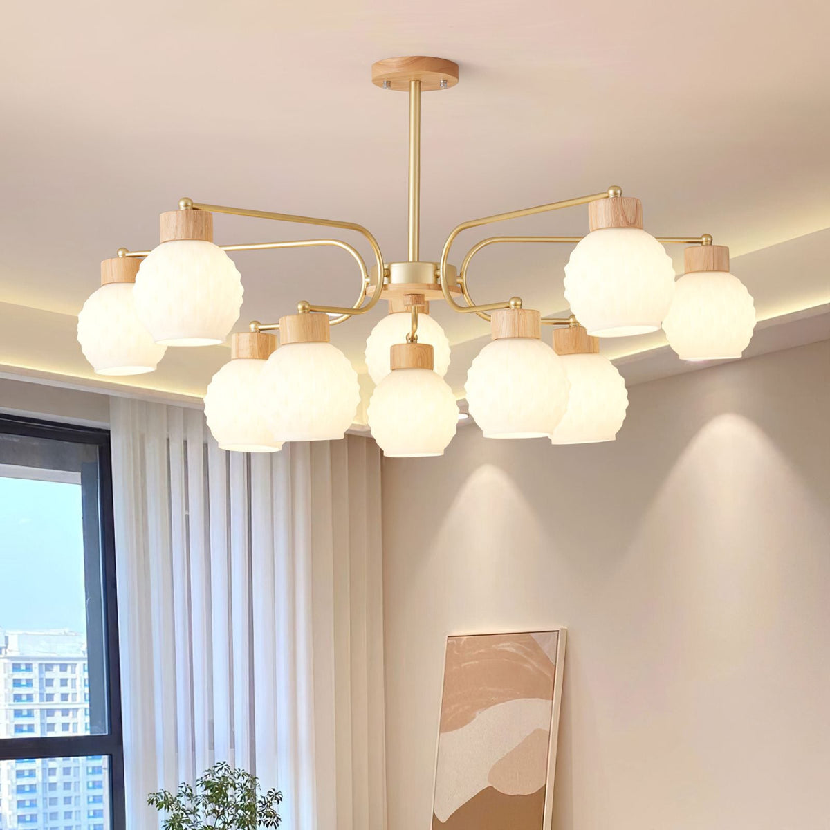 Wooden Pineapple Chandelier