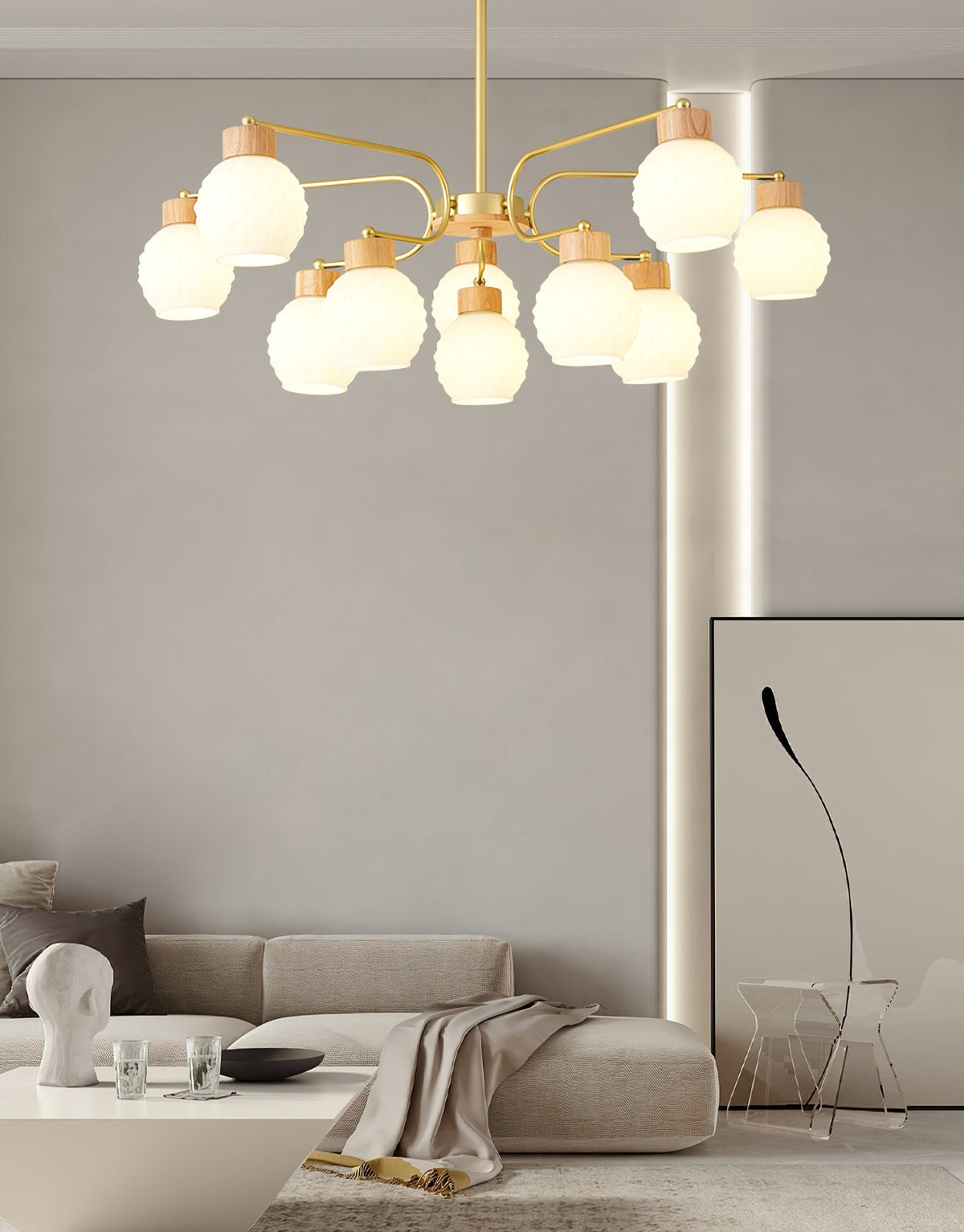 Wooden Pineapple Chandelier