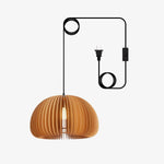 Artisan Wooden Pumpkin Swag Pendant Light for Cozy Interiors