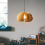 Artisan Wooden Pumpkin Swag Pendant Light for Cozy Interiors