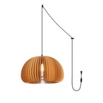 Artisan Wooden Pumpkin Swag Pendant Light for Cozy Interiors