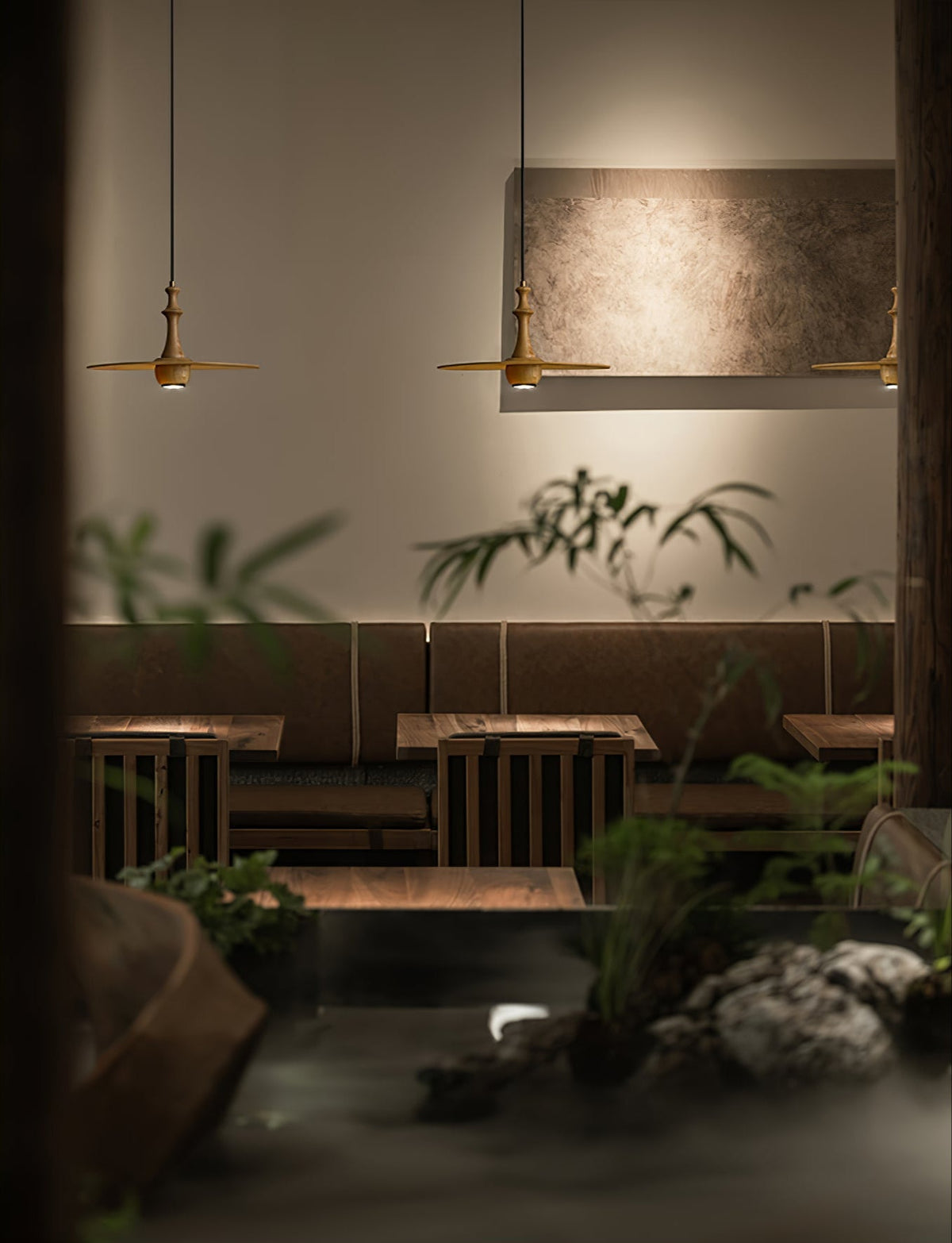 Wooden Spin Pendant Light – Modern Natural Wood Hanging Lamp for Dining Room & Living Room