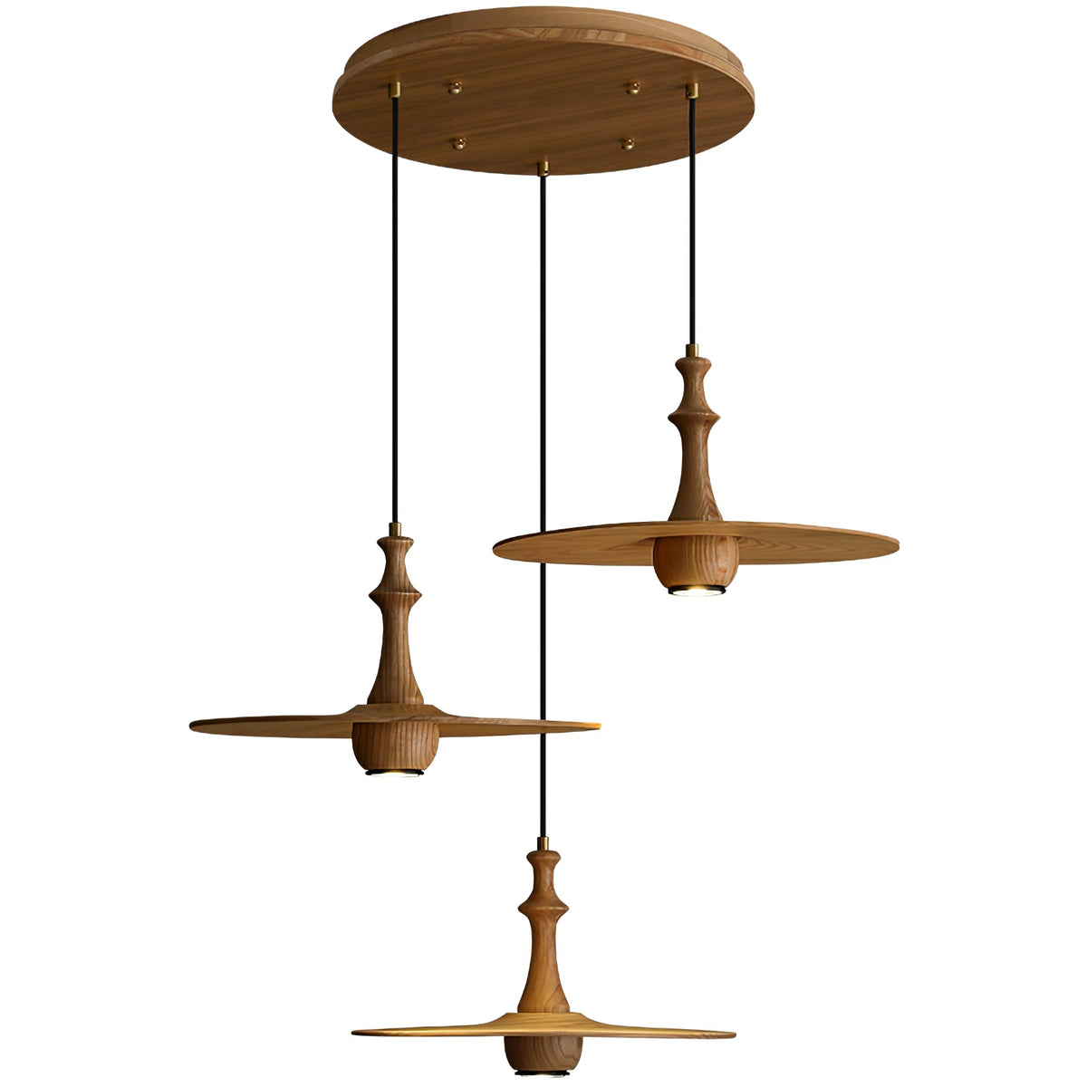 Wooden Spin Pendant Light – Modern Natural Wood Hanging Lamp for Dining Room & Living Room