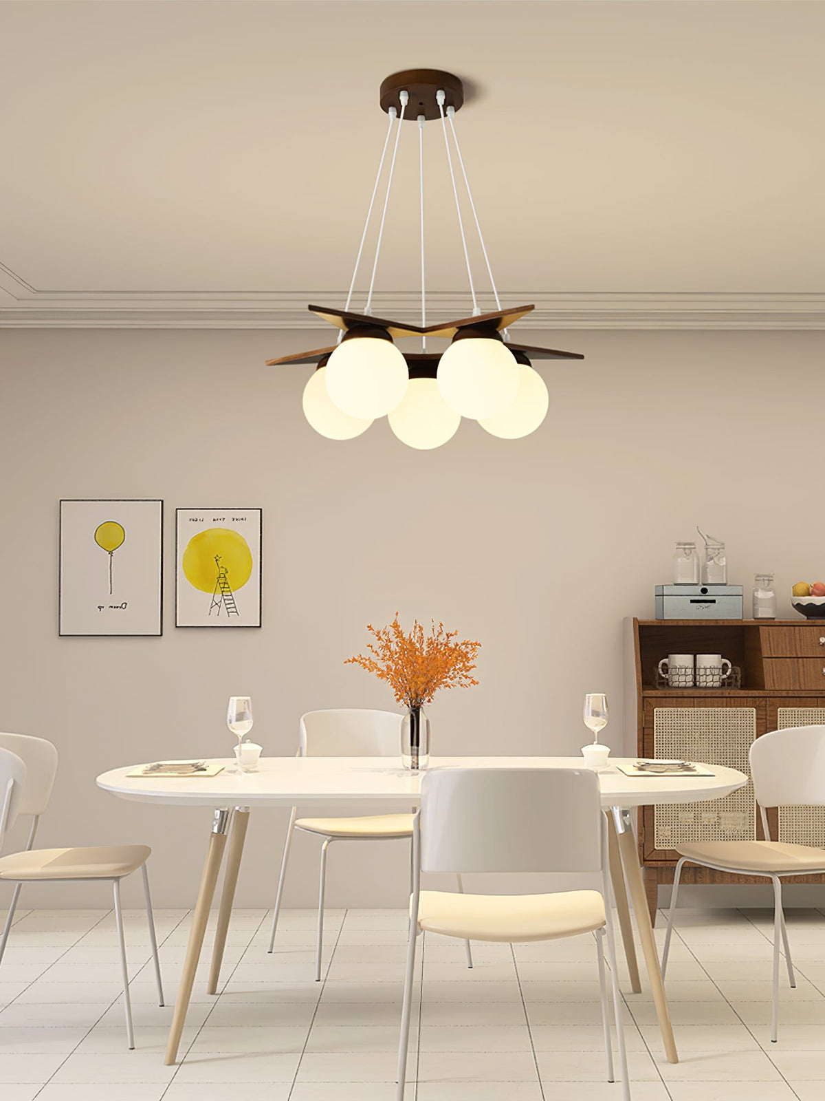 wooden-star-with-glass-chandelier
