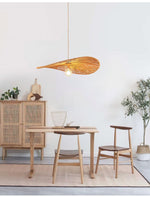 Artisan Woven Rattan Leaf Pendant Light for Dining and Living Spaces