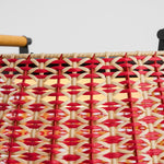 Solara Weave Solar-Powered Outdoor Lantern with Woven Red Shade