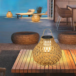 Woven Sphere Solar Lantern Outdoor Lamp