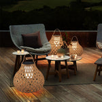Woven Sphere Solar Lantern Outdoor Lamp