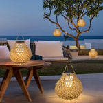 Woven Sphere Solar Lantern Outdoor Lamp