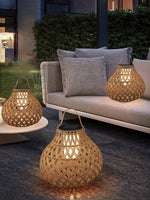 Woven Sphere Solar Lantern Outdoor Lamp