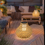 Woven Sphere Solar Lantern Outdoor Lamp
