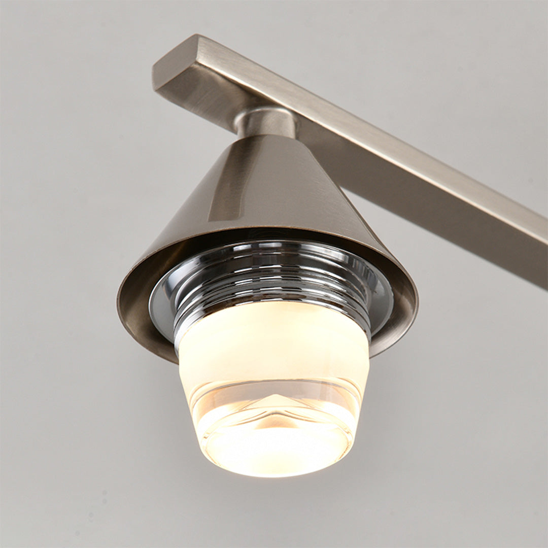 Sputnik Semi Flush Ceiling Light in Sand Nickel with Glass Shades