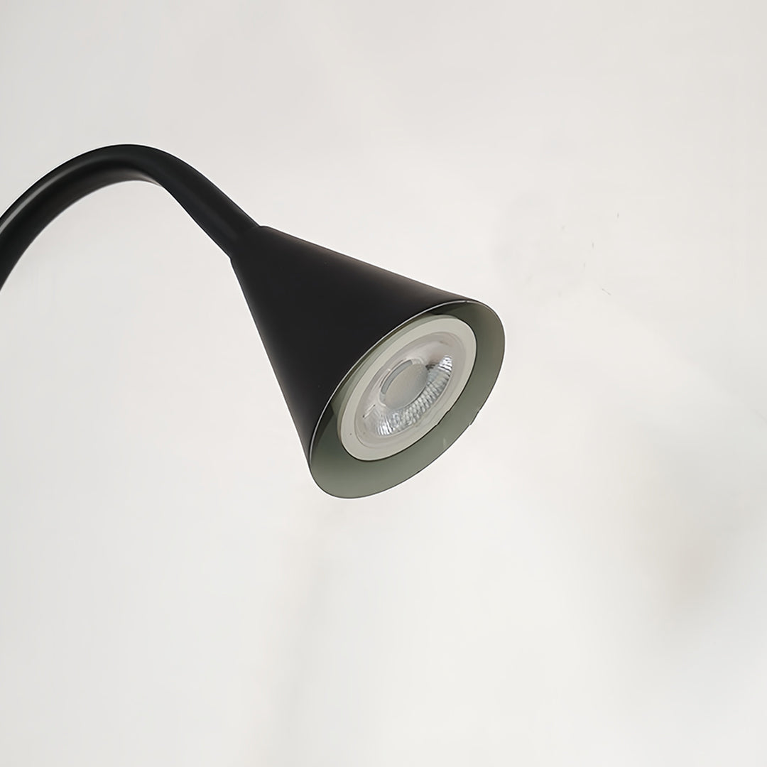 Black and Gold LED Floor Lamp – Minimalist Reading Light for Modern Interiors