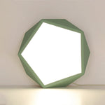 Nordic Geometric Wooden Flush Mount Ceiling Light with Acrylic Shade