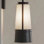 Modern Black LED Wall Sconce with Glass Shade for Bedroom Reading