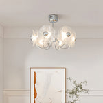 Aurora Acrylic LED Chandelier with Chrome Accents, Modern Multi-Head Pendant Light