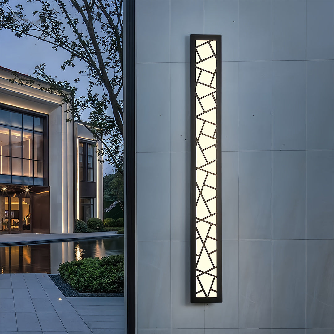 Linear Outdoor Wall Light in Black with Integrated LED, Weatherproof Minimalist Design