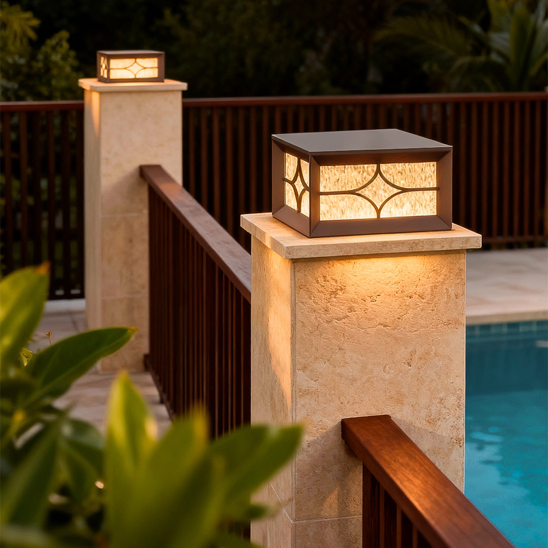 Aria Outdoor Pillar Light – Modern Aluminum Fence Post Lantern