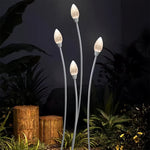 Crystal Bloom LED Landscape Garden Light in White Aluminum