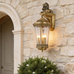 European Copper Lion Head Outdoor Wall Sconce, IP55 Waterproof Lantern