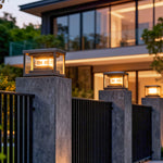 Modern Stainless Steel Gate Pillar Lights for Outdoor Courtyard