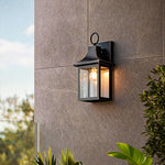 Outdoor Wall Sconce in Blackened Brass with Clear Glass – IP55 Waterproof