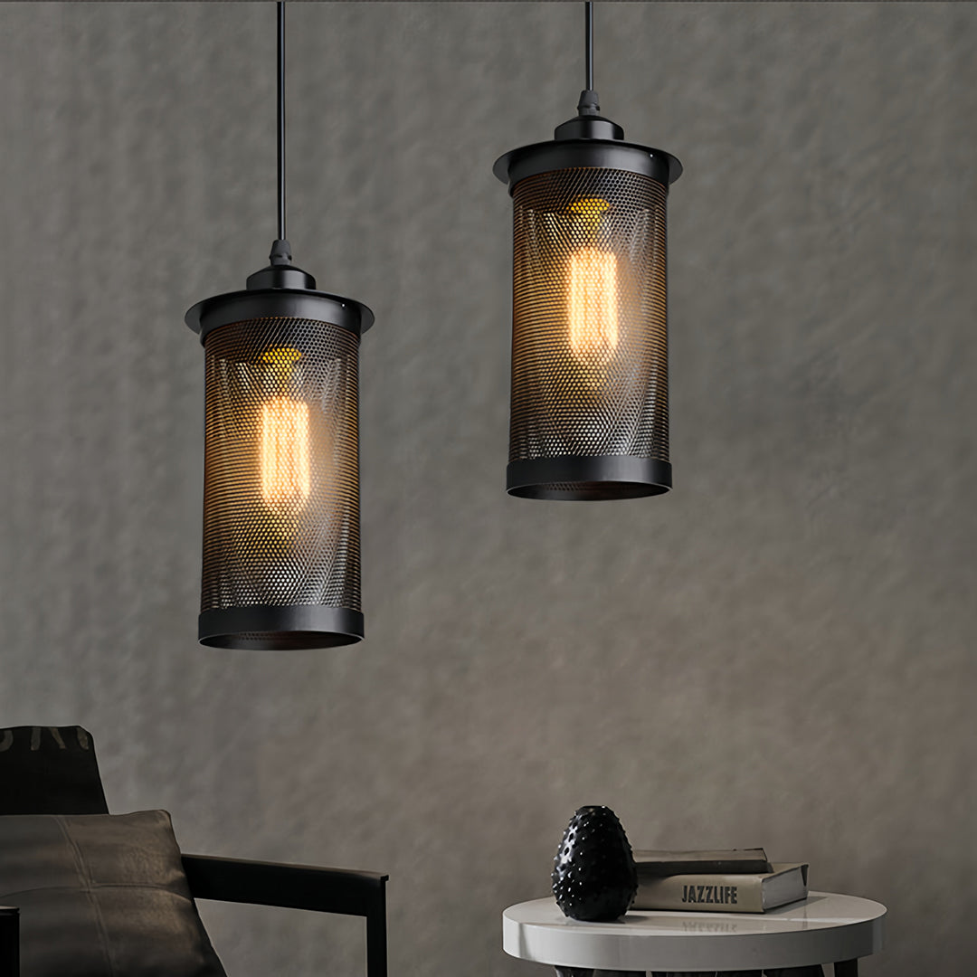 Industrial Iron Pendant Light with Three E27 Bulbs, Adjustable Chain